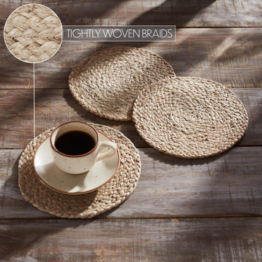 Natural Jute Trivet 8 inch Diameter Set of 3 - The Fox Decor